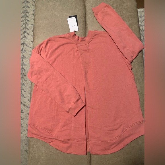 Nike Dri-fit Maternity Fit Reversible French Terry Pullover Top Canyon Pink Med - Picture 7 of 11